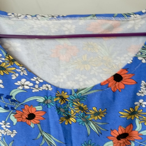 💚 Blue Floral Jersey Top - Picture 9 of 14